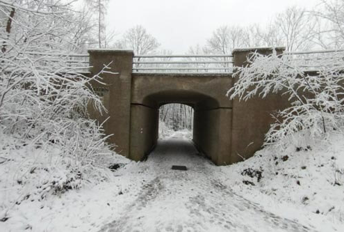 Zierleitenbrücke bei einem Winterspaziergang